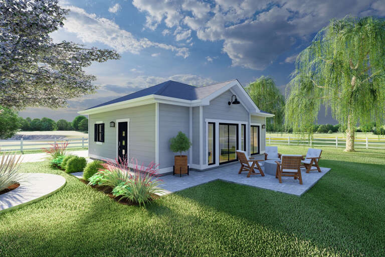 House Plan House Plan #25718 Angled Front Elevation