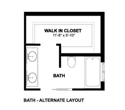 Alternate Master Bathroom for House Plan #2699-00029