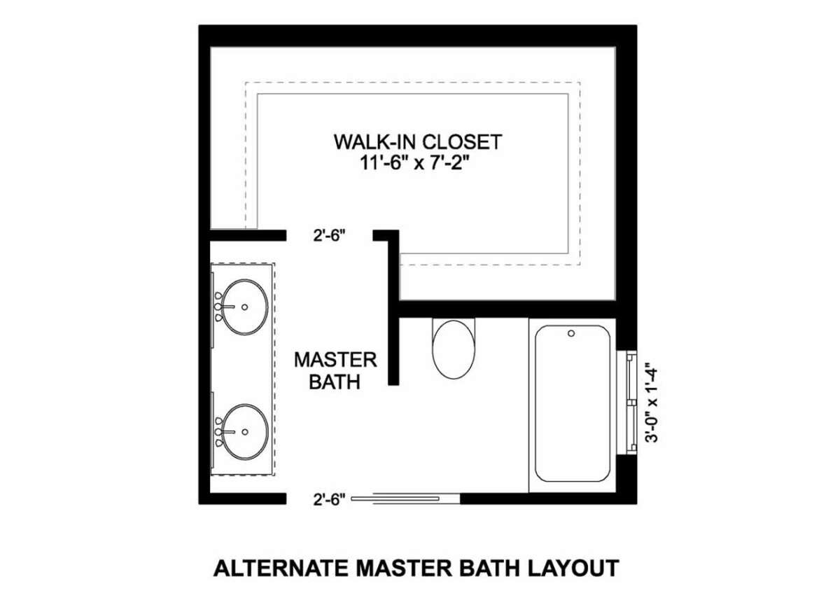 Alternate Master Bathroom for House Plan #2699-00030