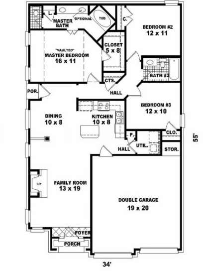 Floorplan for House Plan #053-00294