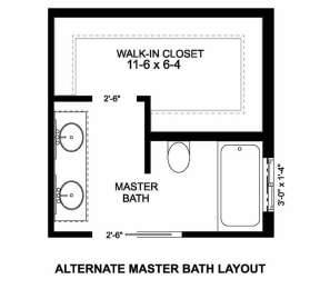 Alternate Master Bathroom for House Plan #2699-00031