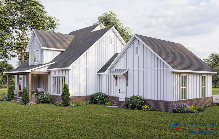 Modern Farmhouse House Plan #041-00250 Elevation Photo