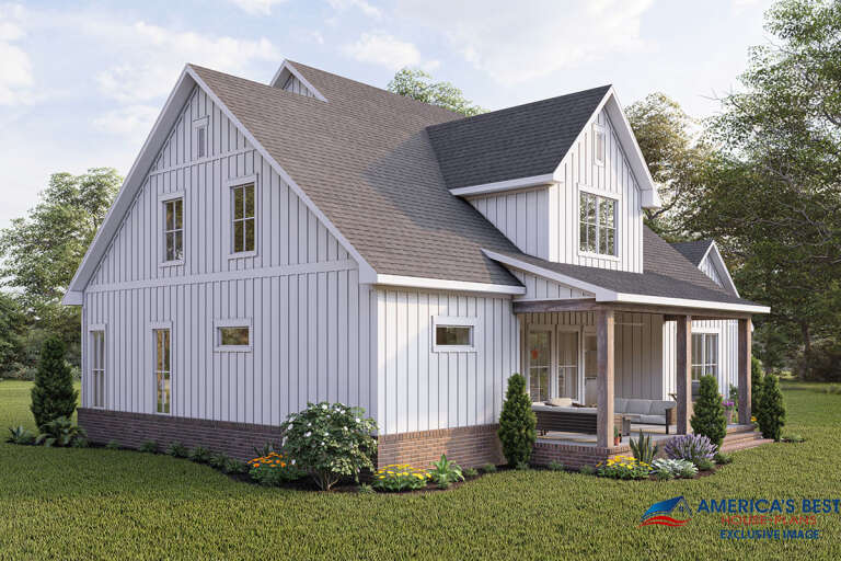 Modern Farmhouse House Plan #041-00250 Elevation Photo