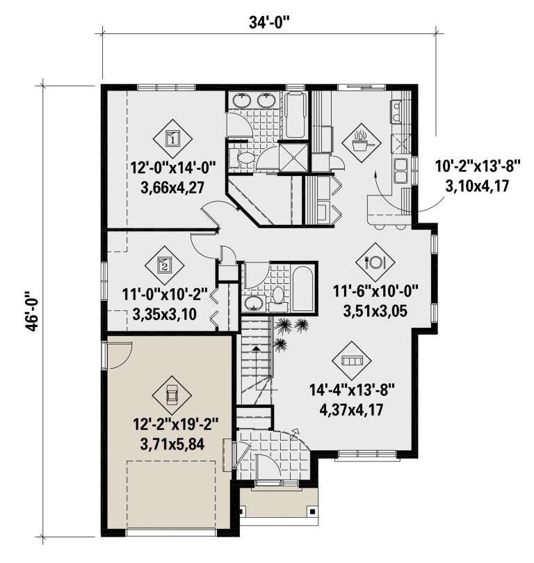 House Plan House Plan #25723 Drawing 1