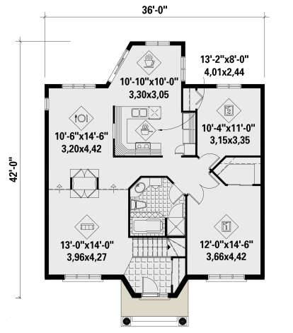 Main Floor for House Plan #6146-00442