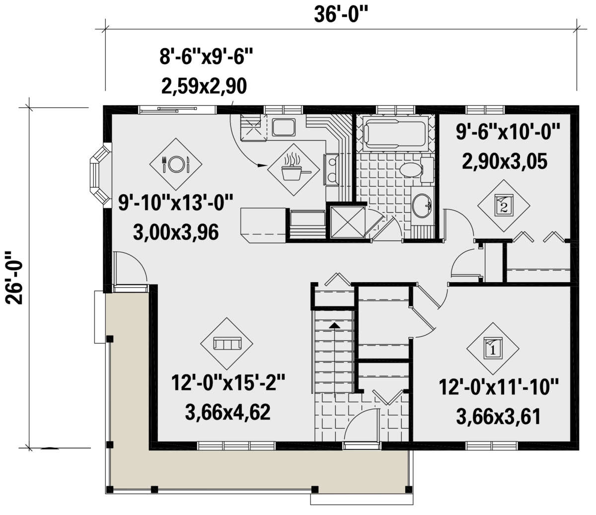 Main Floor for House Plan #6146-00444