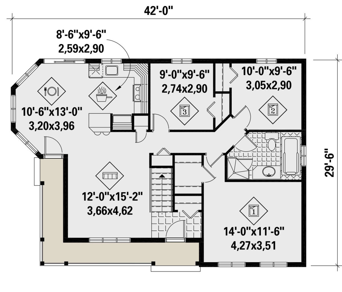 Main Floor for House Plan #6146-00445