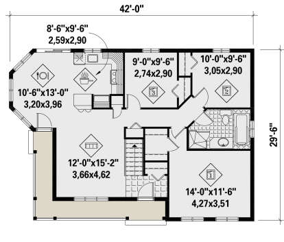 Main Floor for House Plan #6146-00445