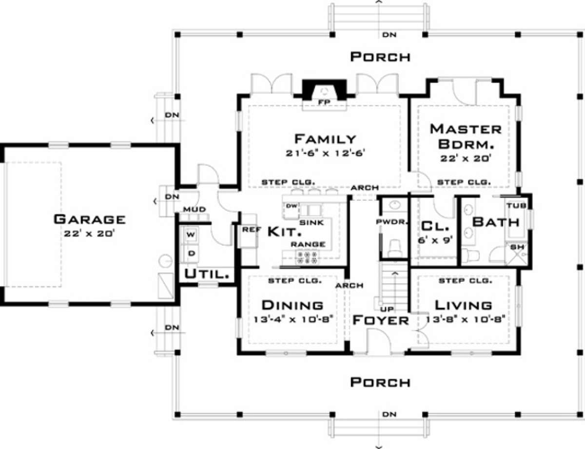 First Floor for House Plan #028-00059