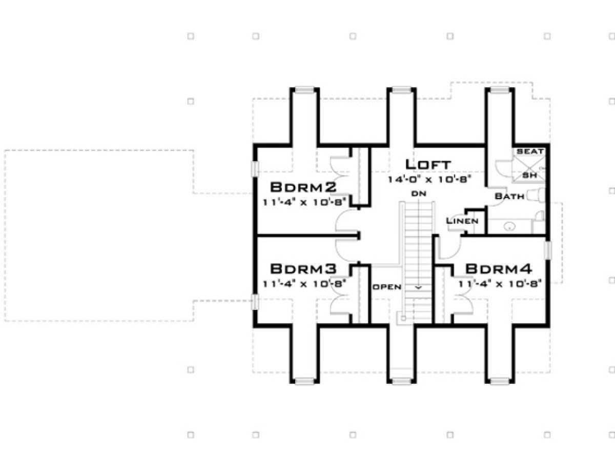 Second Floor for House Plan #028-00059