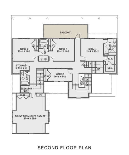 Second Floor for House Plan #4351-00029