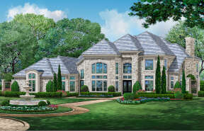 European House Plan #5445-00472 Elevation Photo