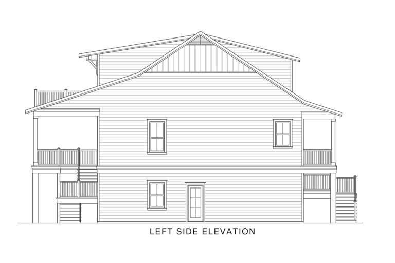 Coastal House Plan #4351-00032 Elevation Photo