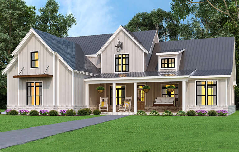 Modern Farmhouse House Plan #4195-00039 Elevation Photo