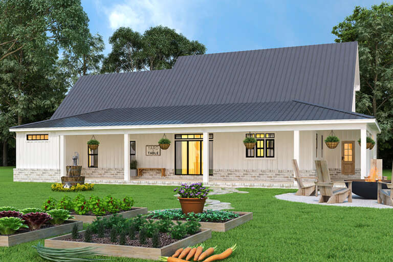 Modern Farmhouse House Plan #4195-00039 Elevation Photo