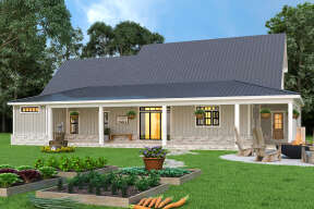 Modern Farmhouse House Plan #4195-00039 Elevation Photo