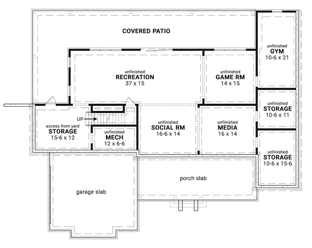 Basement for House Plan #4195-00039