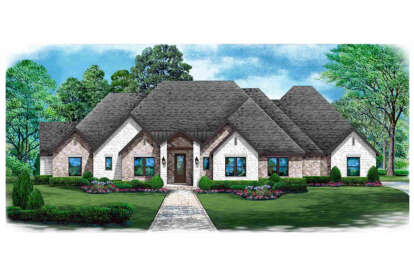 European House Plan #5445-00474 Elevation Photo