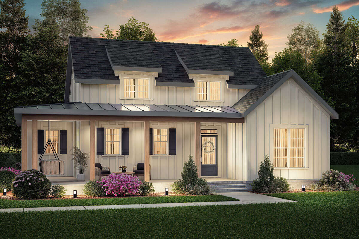 Modern Farmhouse Plan: 1,337 Square Feet, 2 Bedrooms, 2 Bathrooms ...