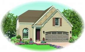 Narrow Lot House Plan #053-00296 Elevation Photo