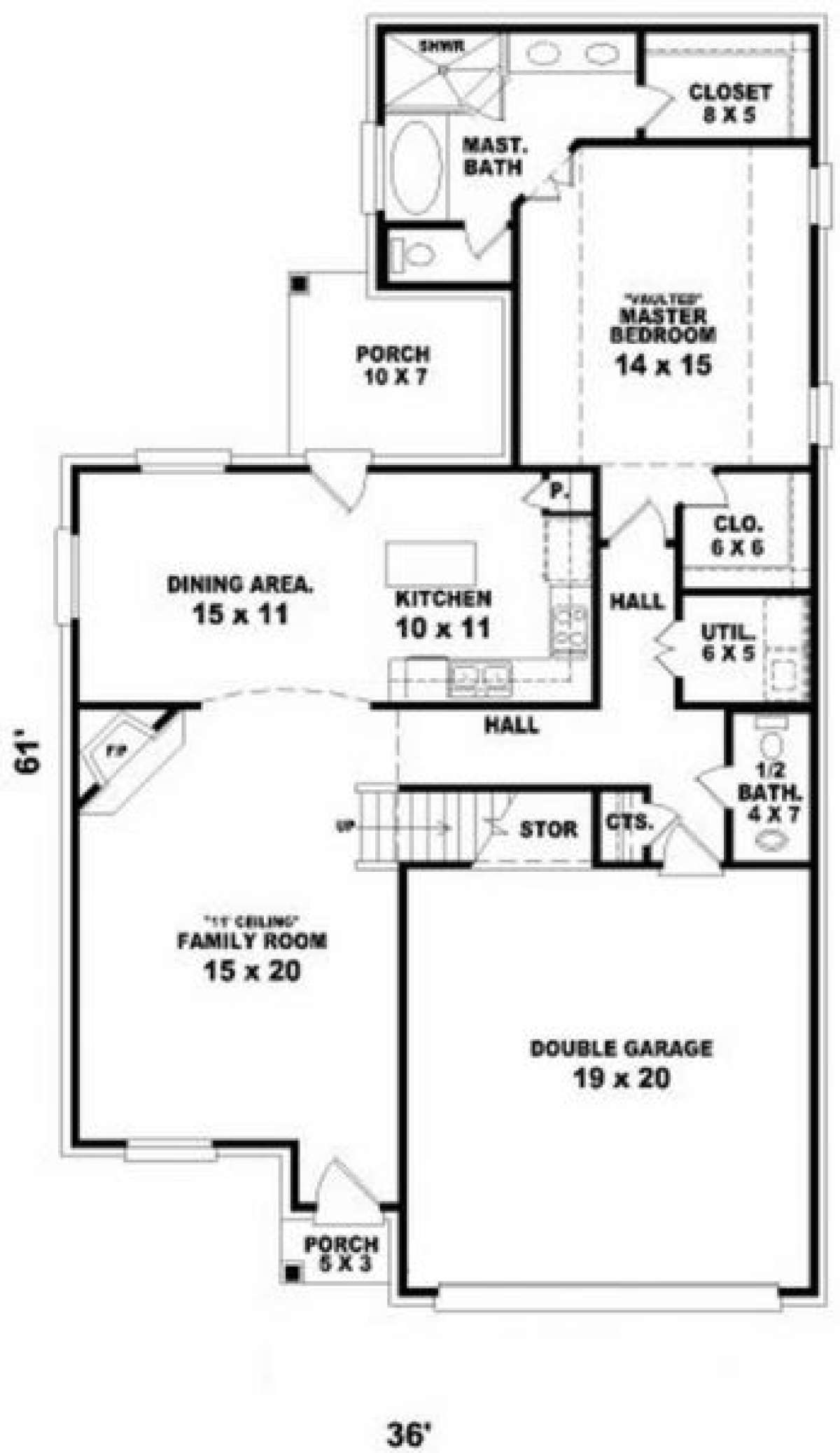 First Floor for House Plan #053-00296