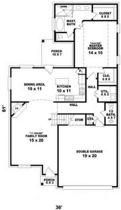 First Floor for House Plan #053-00296