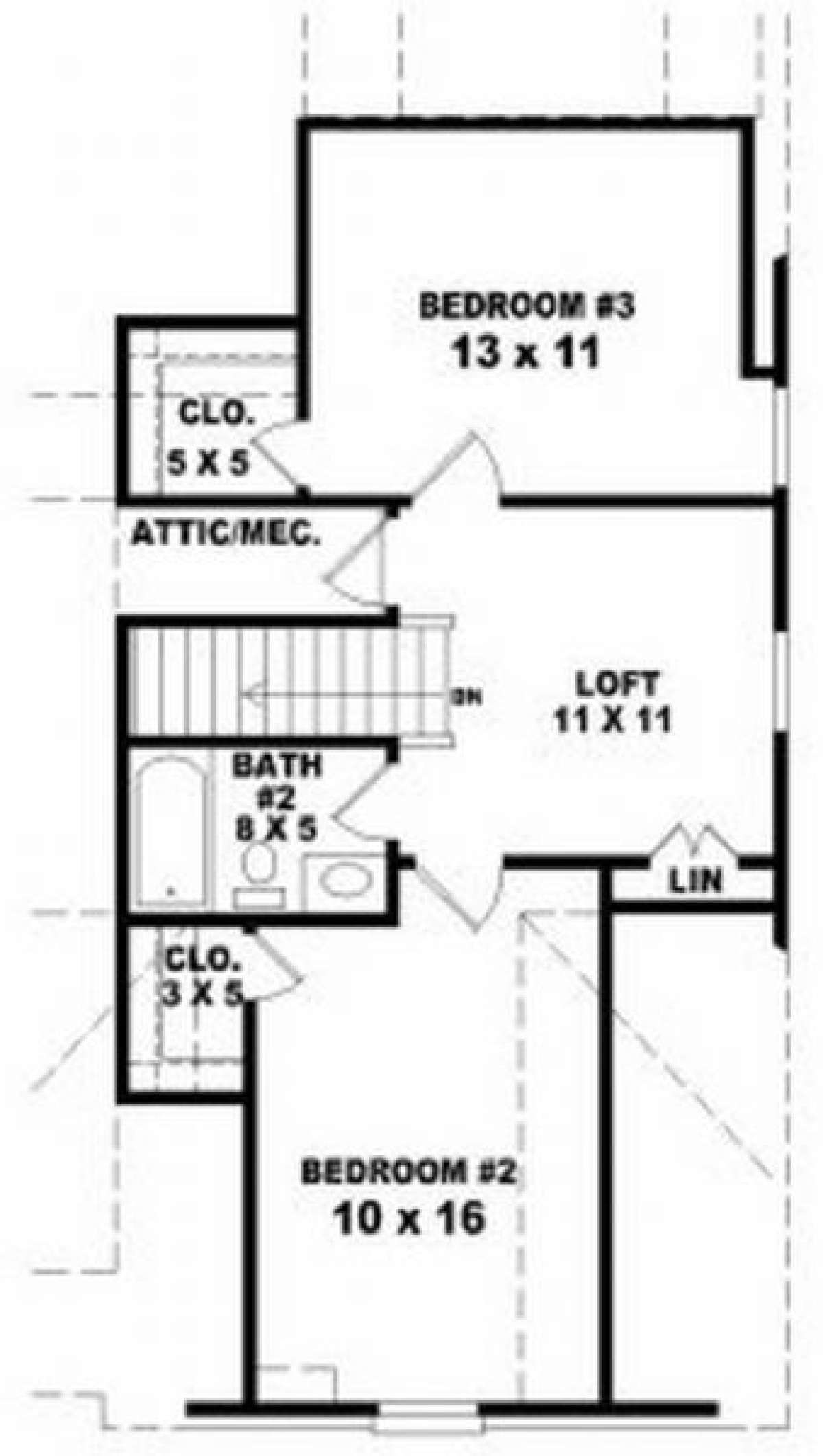 Second Floor for House Plan #053-00296