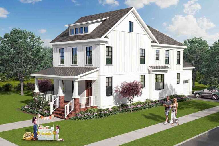 House Plan House Plan #25800 Angled Front Elevation