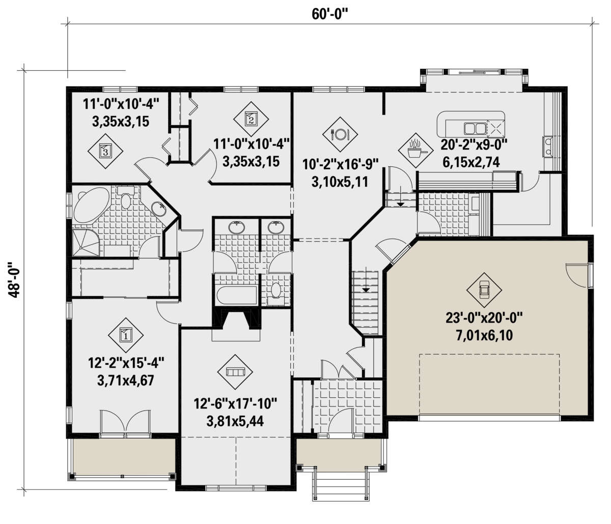 Main Floor for House Plan #6146-00462