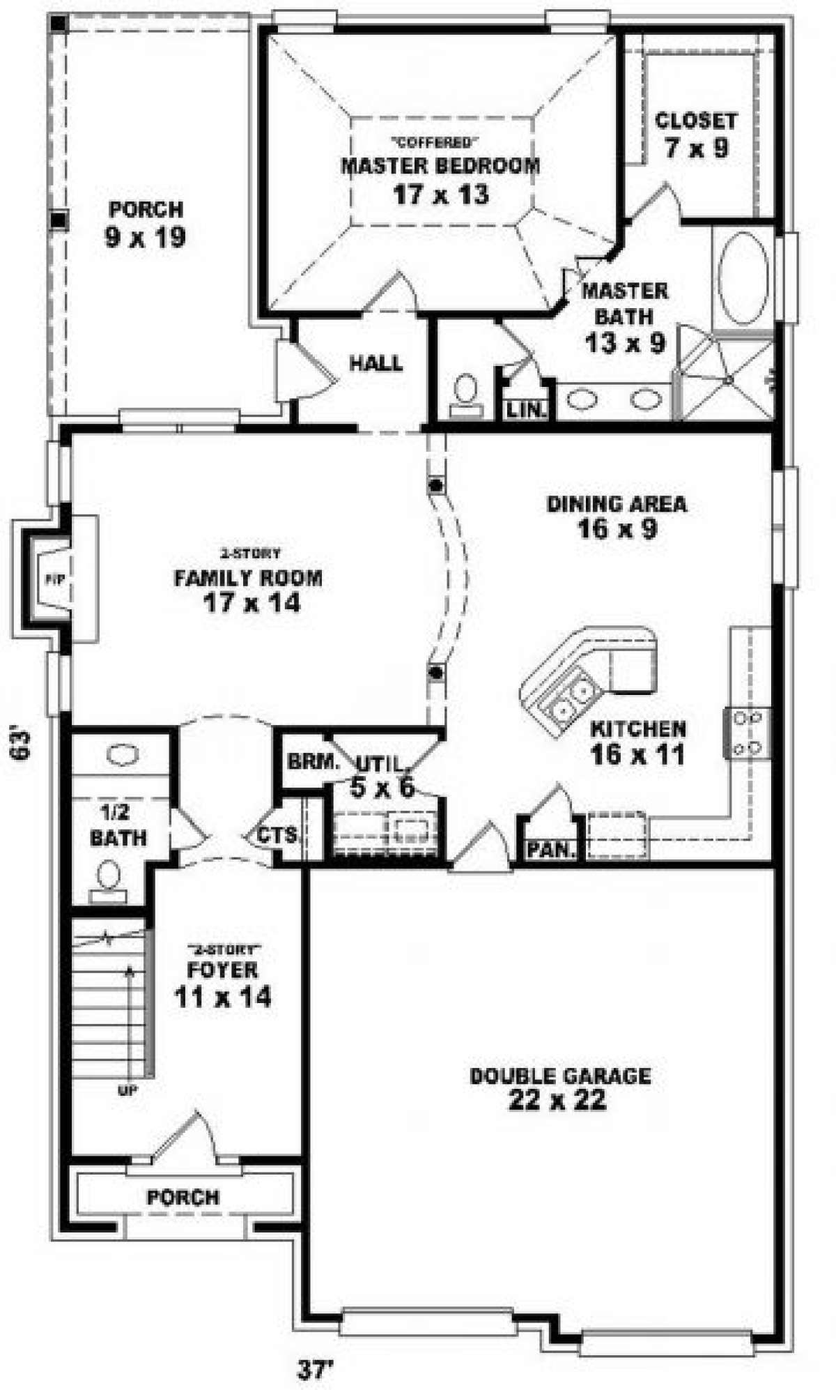 First Floor for House Plan #053-00297