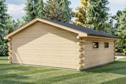Log House Plan #963-00576 Elevation Photo