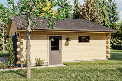 Log House Plan #963-00576 Elevation Photo