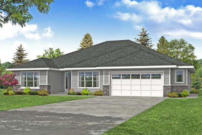 Ranch House Plan #035-00928 Elevation Photo