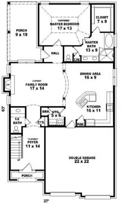 First Floor for House Plan #053-00298