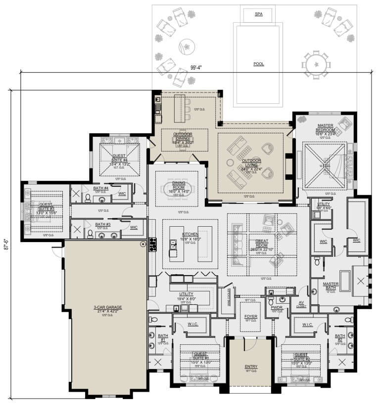 House Plan House Plan #25822 Drawing 1