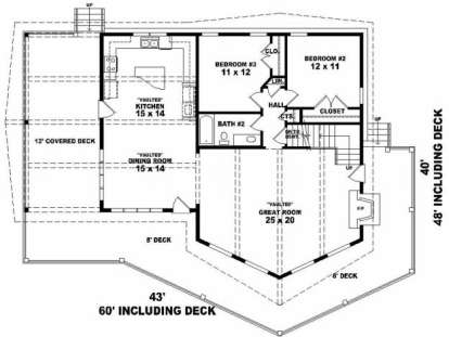 First Floor for House Plan #053-00299