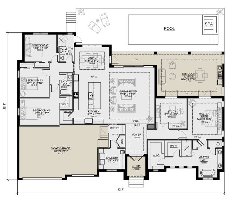 House Plan House Plan #25833 Drawing 1