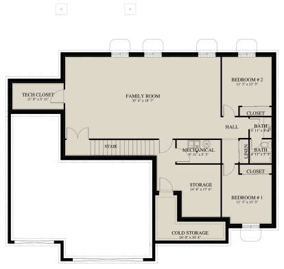 Basement for House Plan #2802-00076