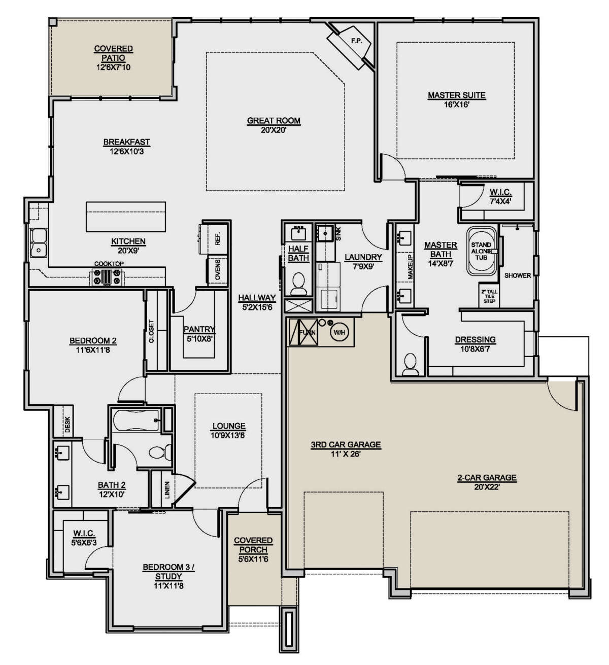 House Plan 7306-00027 - Modern Plan: 2,206 Square Feet, 3 Bedrooms, 2.5  Bathrooms