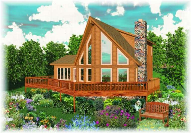 Cabin Plan: 1,850 Square Feet, 3 Bedrooms, 2 Bathrooms - 053-00300