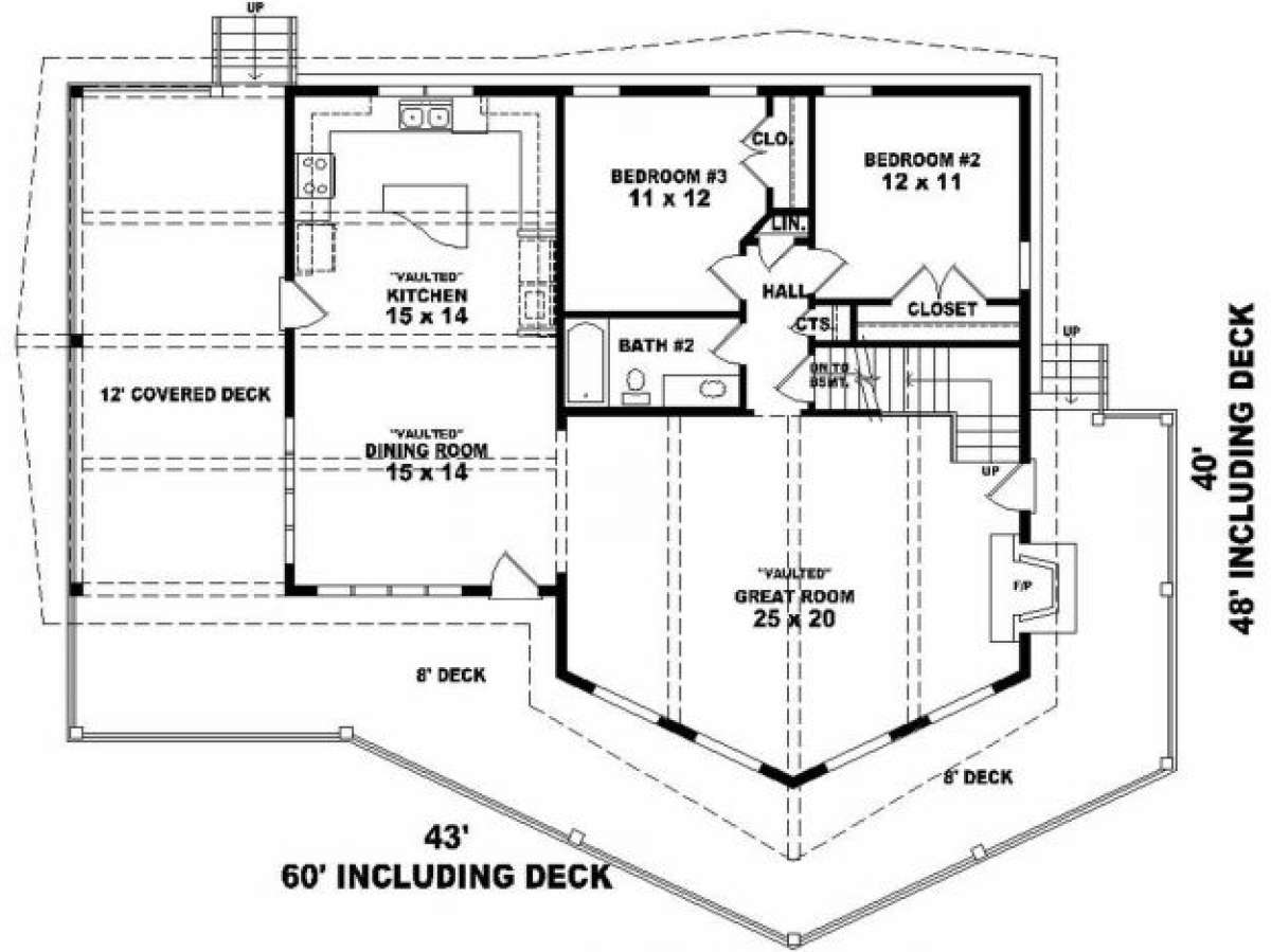 First Floor for House Plan #053-00300