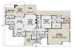 Main Floor for House Plan #035-00930