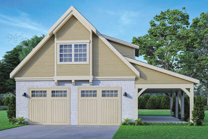 0 Bed, 1 Bath, 801 Square Foot House Plan - #035-00931