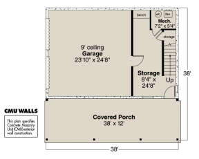 Garage Floor for House Plan #035-00931
