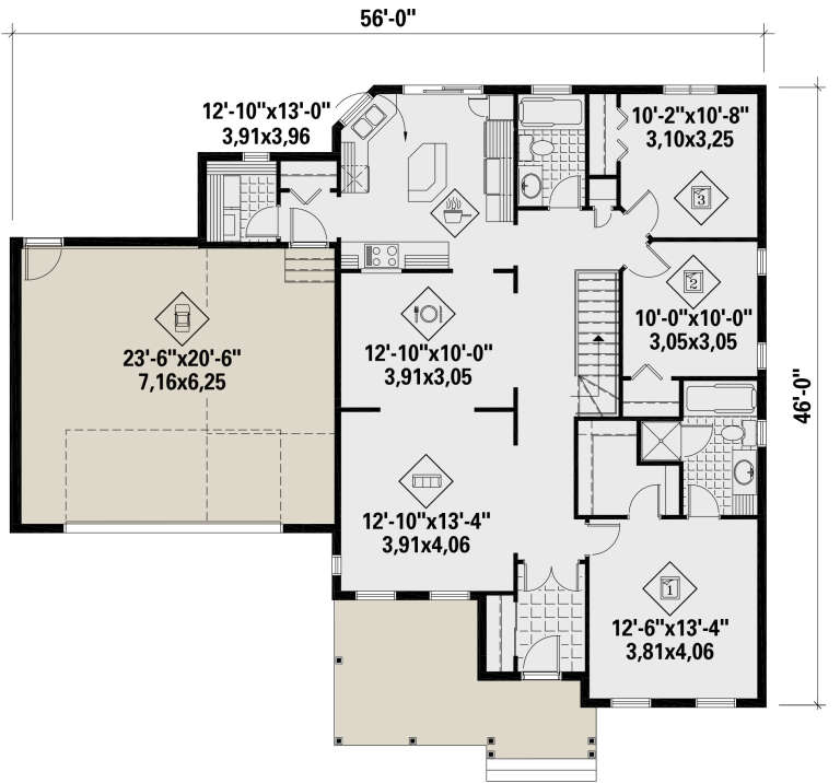 House Plan House Plan #25846 Drawing 1