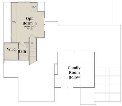 Optional Second Floor for House Plan #009-00306