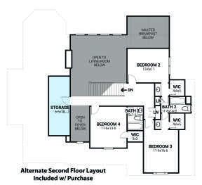 Optional Second Floor Layout for House Plan #4195-00041