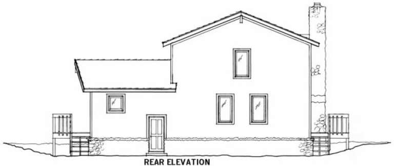 Cabin House Plan #053-00302 Elevation Photo