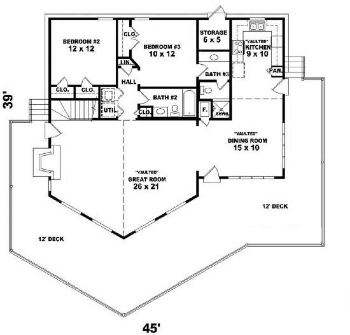 First Floor for House Plan #053-00302