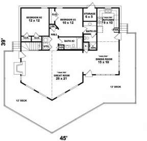 First Floor for House Plan #053-00302